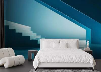 minimalistic abstract blue concept wallpaper background  Wall mural