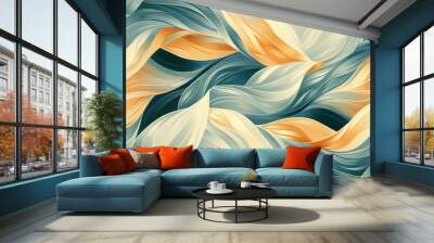 organic flowing wallpaper with beautiful fluid, minimal patterns and harmonious natural colors Wall mural