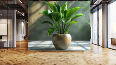 potted plant, lush green, godly aura, calm, soothing, beautiful Wall mural