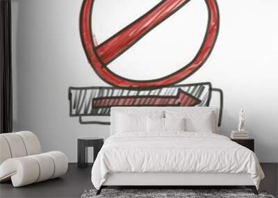 prohibit sketched icon road sign Wall mural