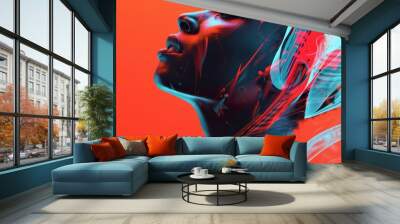 sleek background design with artistic human composition and abstract elements Wall mural