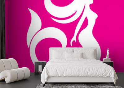 White Mermaid Logo Wall mural