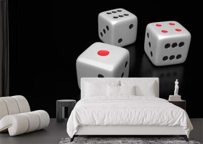 Dice. 3d rendering. Wall mural