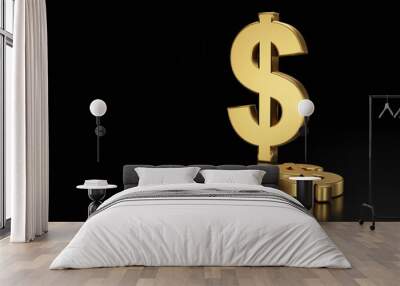 Dollar sign. 3D redering. Wall mural