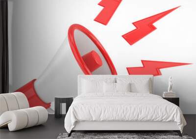 Megaphone. 3D illustration. Wall mural