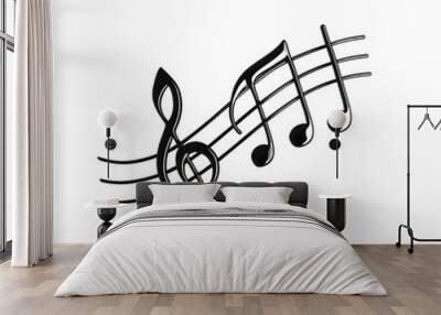 musical notes melody isolated on transparent background Wall mural