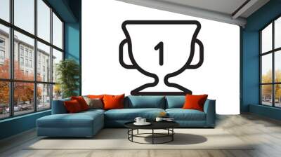 flat line winner cup icon. Logo element illustration. winner cup design. vector eps 10 . winner cup concept. Can be used in web and mobile . Wall mural