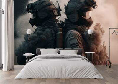 Two soldiers facing the opposite way Wall mural