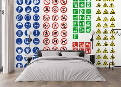 ISO 7010 SIGN WARNING SET SYMBOL SAFETY Wall mural