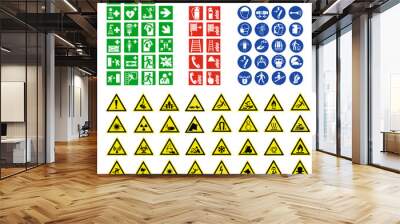 ISO 7010 SIGN WARNING SET SYMBOL SAFETY	 Wall mural