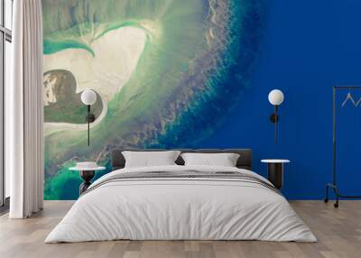 Aerial view of an island in the shape of a heart - Elements of this image are furnished by NASA Wall mural