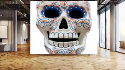 Dia de los Muertos (Day of the Dead), sugar skull isolated on transparent background, Halloween decor, Mexican traditional holiday, png file Wall mural