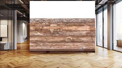 Empty wooden table top isolated on white background, ready to use for display or montage of your products Wall mural