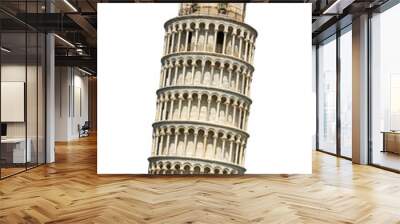 Photo of the leaning tower of Pisa in Tuscany, Italy. Famous italian landmark isolated on transparent background, png file Wall mural