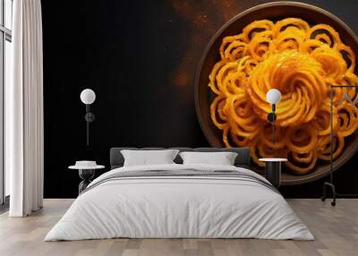 Generative AI, Jalebi, imarti, imarati, paneer jalebi or zulbia, Indian sweet food.  Wall mural