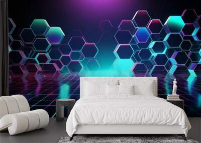 background with molecule Wall mural