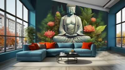 buddha statue in the garden Wall mural