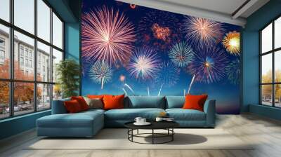 fireworks in the sky Wall mural