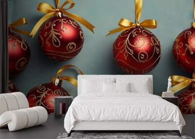 red christmas balls Wall mural