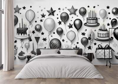 white birthday background Wall mural