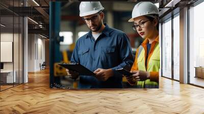 workers in warehouse Wall mural