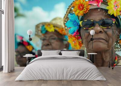 a group of caribbean indigenous women advocating for rights  Wall mural