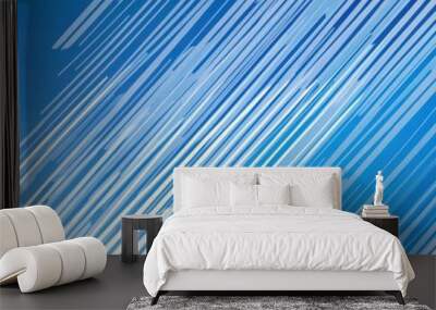 blue and white line design background  Wall mural