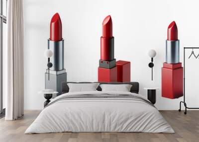 lipstick set collection on isolated transparent background  Wall mural