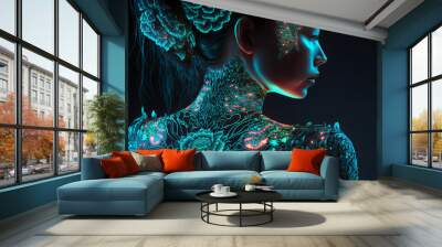 abstract head Wall mural