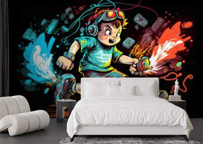 kid gamer Wall mural