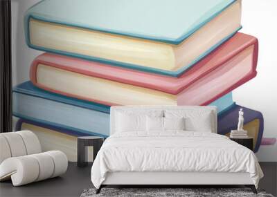 Emotional book illustration in pastel tones Wall mural