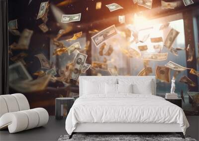 money in the sky coin dollar Wall mural