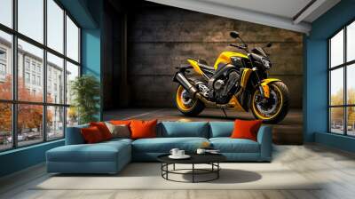 motorcycle on the street Wall mural