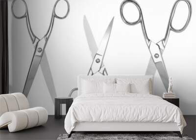 Scissors isolated on a white background Wall mural