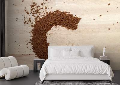 Letter C, alphabet from coffee beans. isolated on wood Wall mural