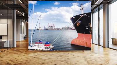 ships in port. passenger and freight transportation Wall mural