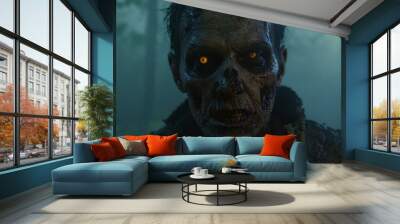 figure of zombie from the darkness, Wall mural