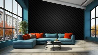 Black lighting background with diagonal stripes. Vector abstract background Wall mural