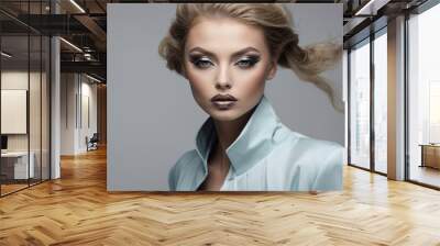 Stylish makeup, studio beauty photo. Wall mural