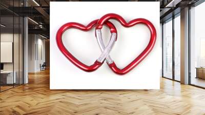 two linked heart shaped carabiner Wall mural