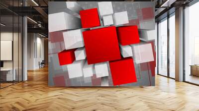 Abstract background with 3d cubes Wall mural