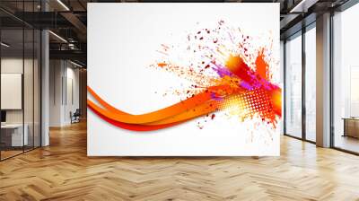 Abstract grunge wavy background Wall mural