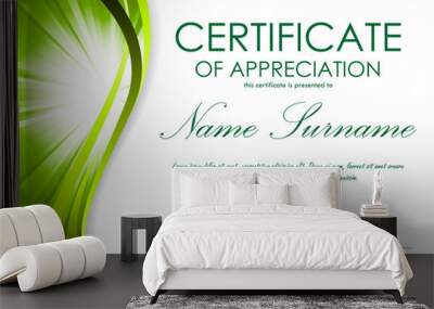 Certificate of appreciation template Wall mural