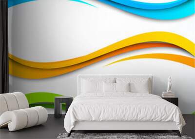 Set of wavy banners Wall mural