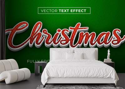 Merry christmas editable text effect Wall mural