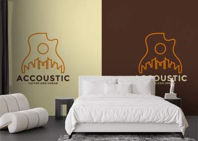 acoustic country inspiration logo design minimalist with line art Wall mural