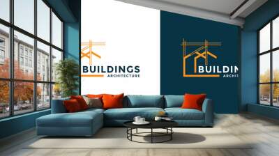 building house logo design architect construction real estate vector Wall mural