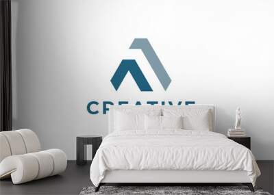 Creative letter A logo design template. Wall mural