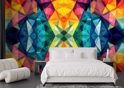 Abstract Geometric Pattern with Vibrant Colors created with Generative AI Wall mural