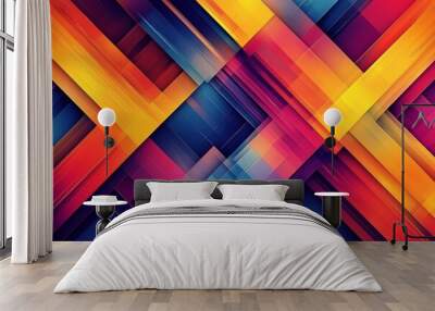 Abstract Geometric Pattern with Vibrant Colors created with Generative AI Wall mural